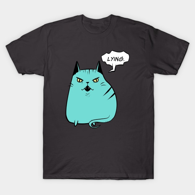 Lying cat shirt hotsell